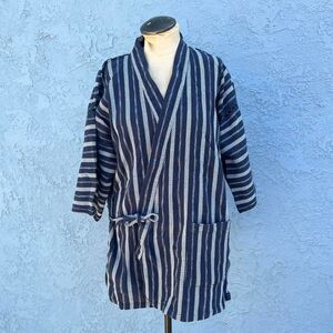 Blue Norgi Cotton Jacket Robe Relaxation Beach